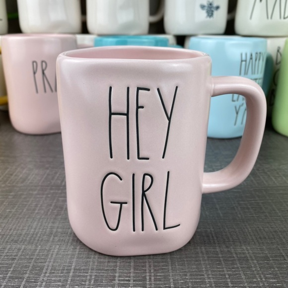 Rae Dunn pink Hey Girl mug. New,